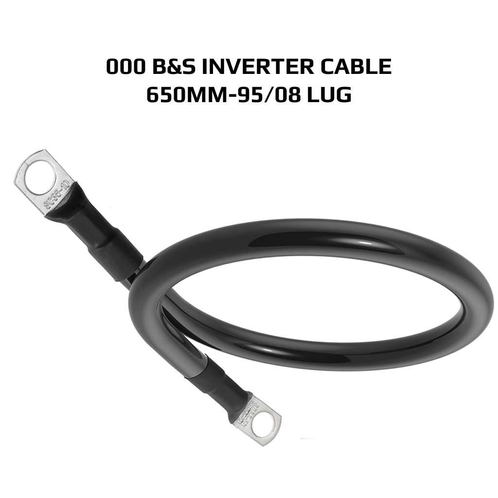 Inverter Cable Black 000 B&S 650MM - 95/08 Lug
