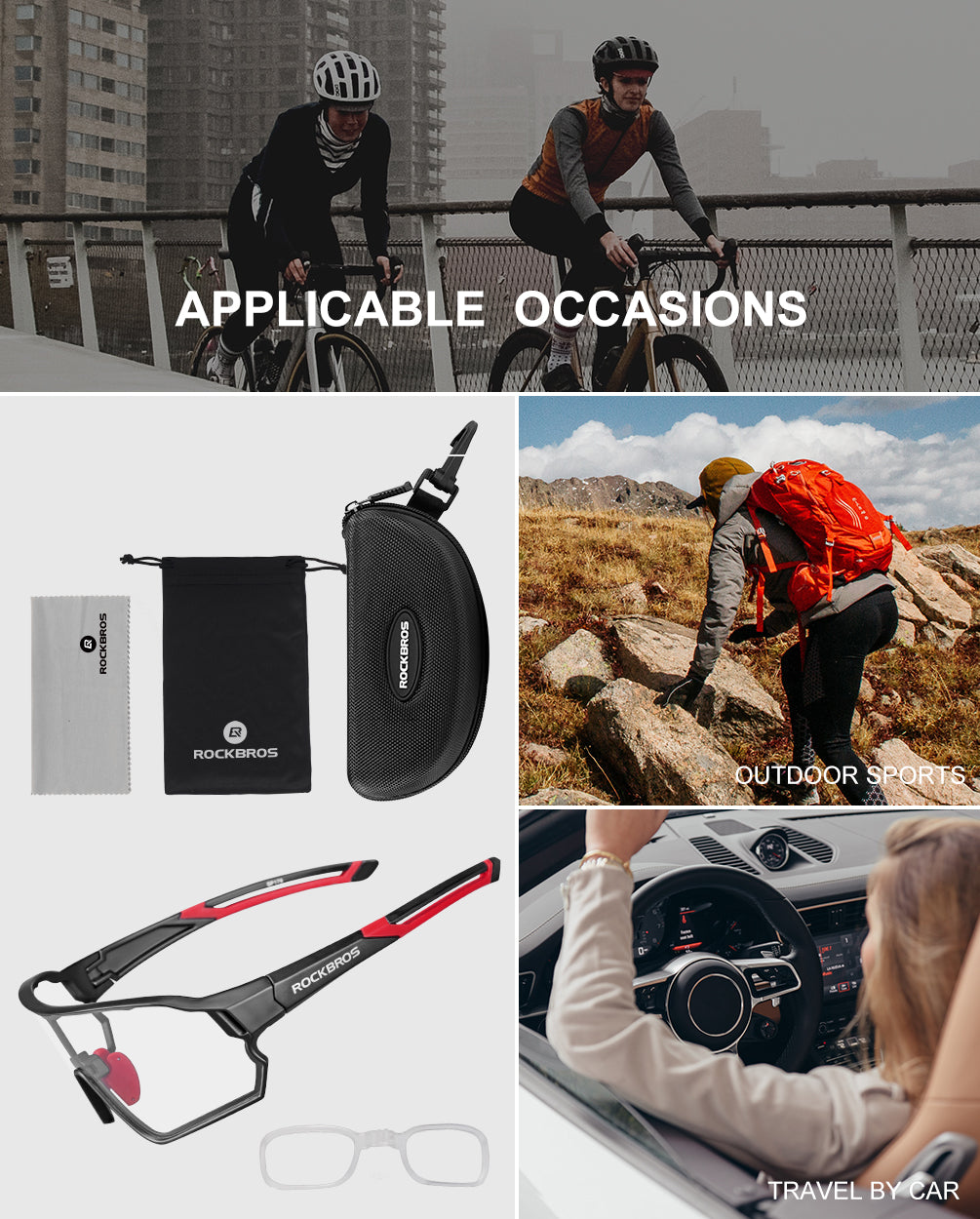 ROCKBROS Full Frame Photochromic Sunglasses