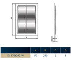 Louvre Vent  D/170x240W 240mm X 170mm with Fly Screen