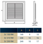 Louvre Vent D/250RW Classic 250mm