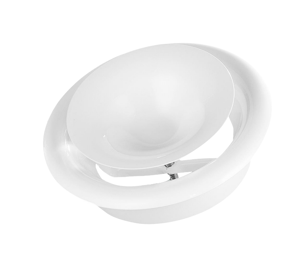 White Metal Extract Ceiling Valve 125mm - Anemostat SV