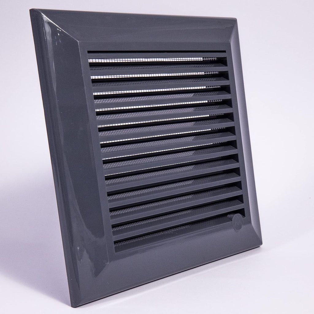 Louvre Vent Graphite Duo Smart 140/210 140mm X 210mm With Fly Mesh