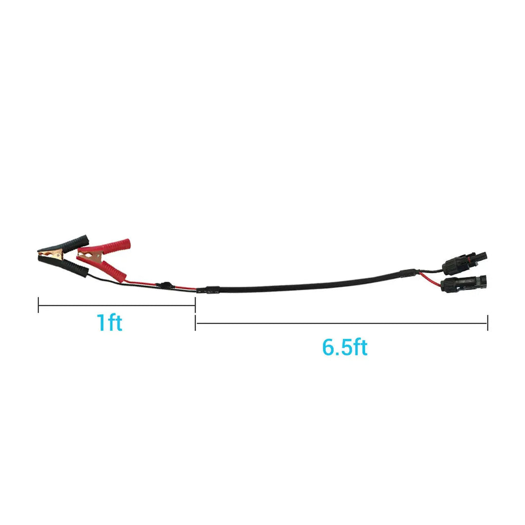 SOLAR CONNECTOR TO ALLIGATOR CLIPS 14 AWG CABLE