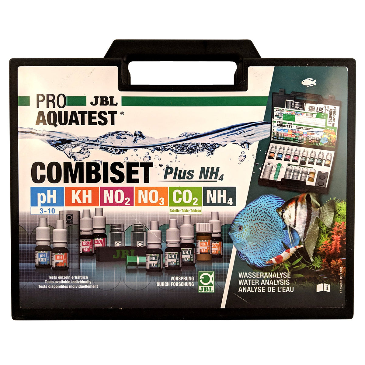 JBL Aquarium Water Test Kit with NH4 & CO2 Chart