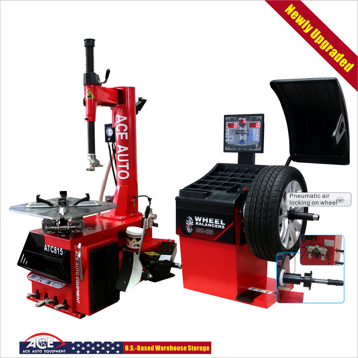 ACE Tire Changer & Wheel Balancer Combo – ATC-815 + ACB-E22