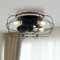 JAXON® 22" Flush Mount Caged Ceiling Fan - Matte Black