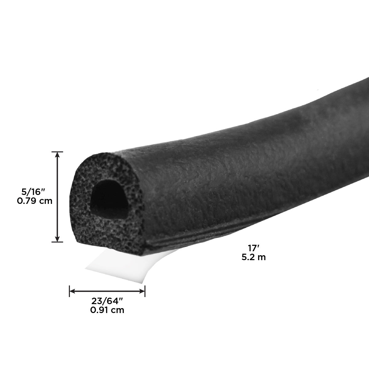 Black Large Rubber Auto & Marine Weatherseal for All Climates