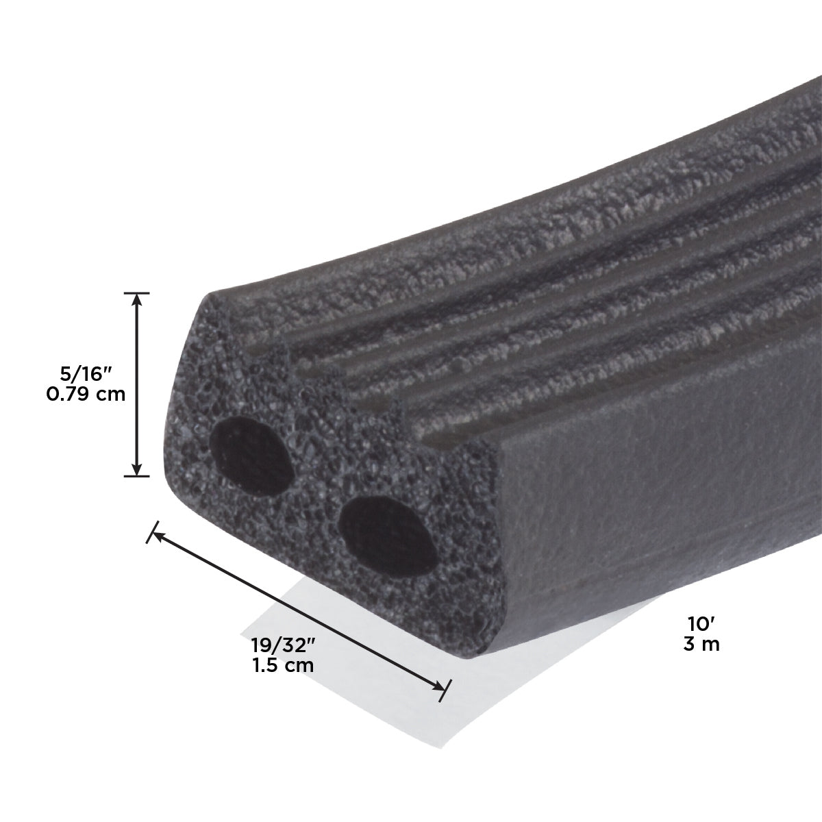 Black Large Rubber Auto & Marine Weatherseal for All Climates