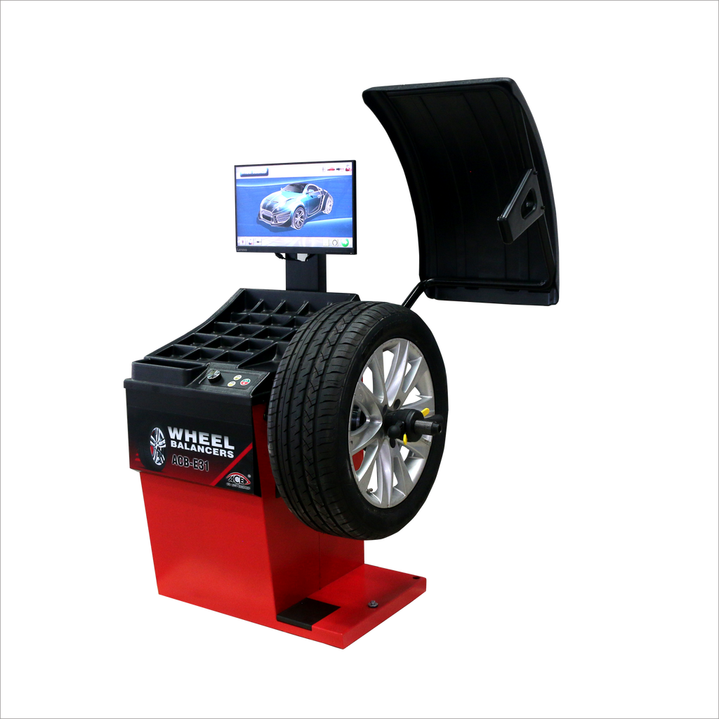 ACE Wheel Balancer ACB-E31 – LCD Display, Nut Lock, 10"-32" Rim, automatic locating and locking position, laser indicator for 12o'clock and 6o'clock position
