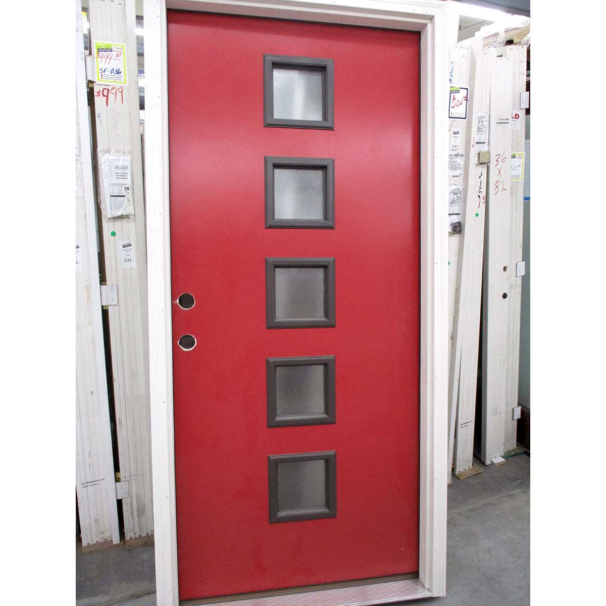 Surplus 3'0 x 6'8 Fiberglass 5 Lite Prefinished Door