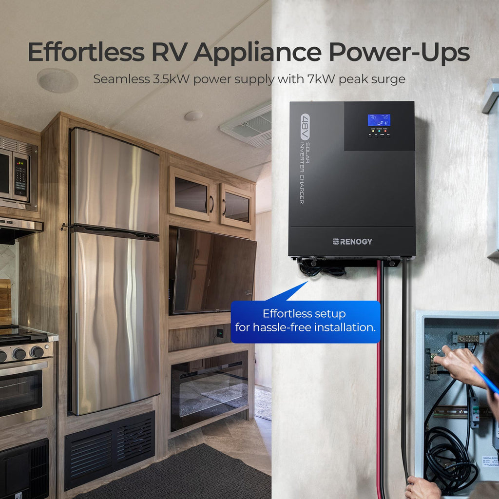 48V Premium Backup System – 50Ah Self-Heating LiFePO4 Battery & 3500W Pure Sine Wave Solar Inverter Charger