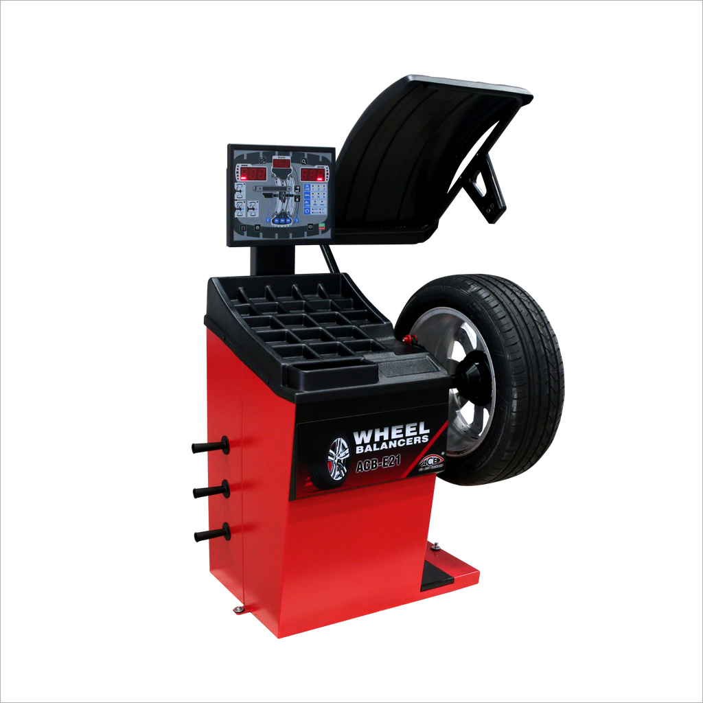 ACE Wheel Balancer ACB-E21 – LED Display, 10"-32" Rim, automatic locating and locking position, laser indicator for 12o'clock and 6o'clock position