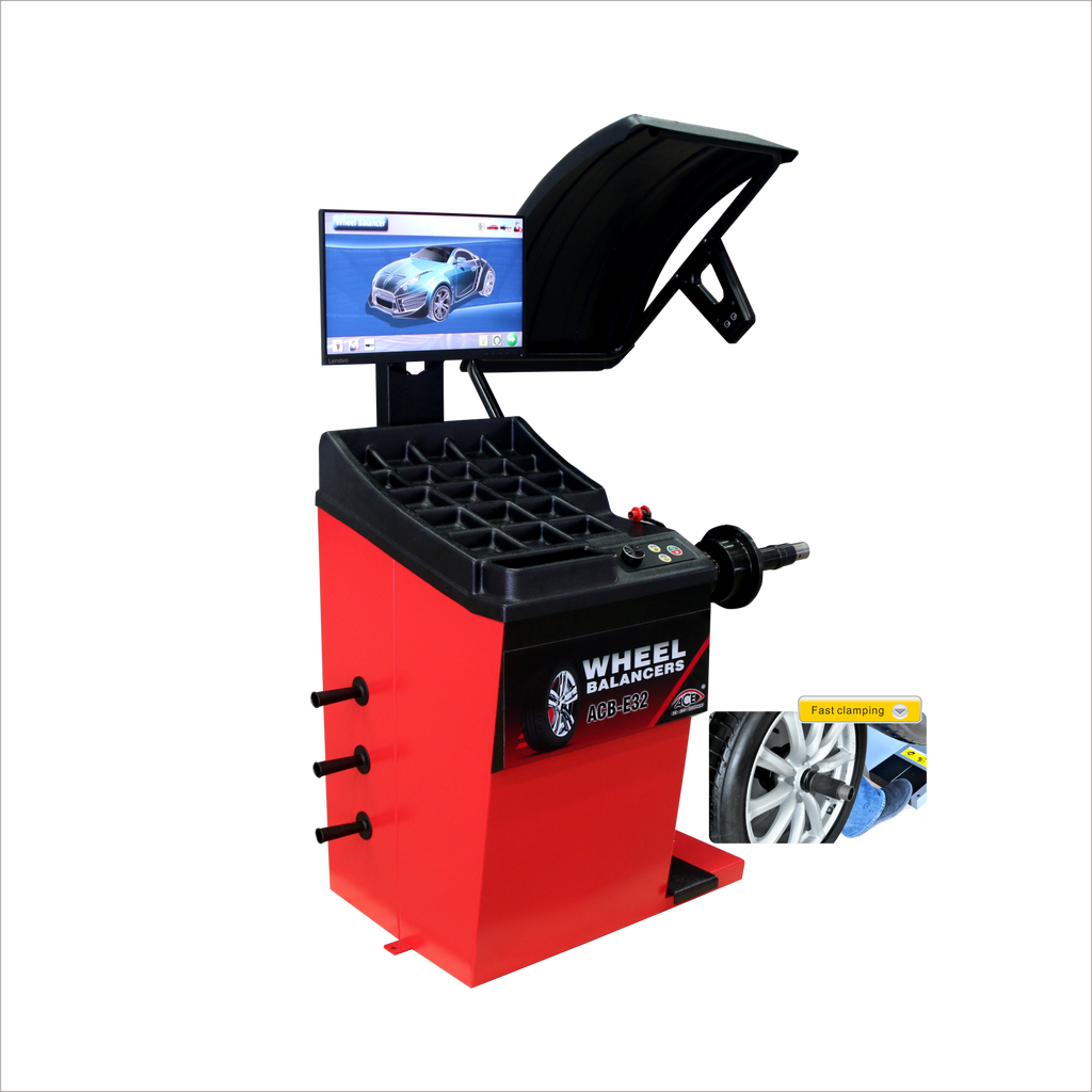 ACE Wheel Balancer ACB-E32 – LCD Display, Pneumatic Lock, 10"-32" Rim, automatic locating and locking position, laser indicator for 12o'clock and 6o'clock position