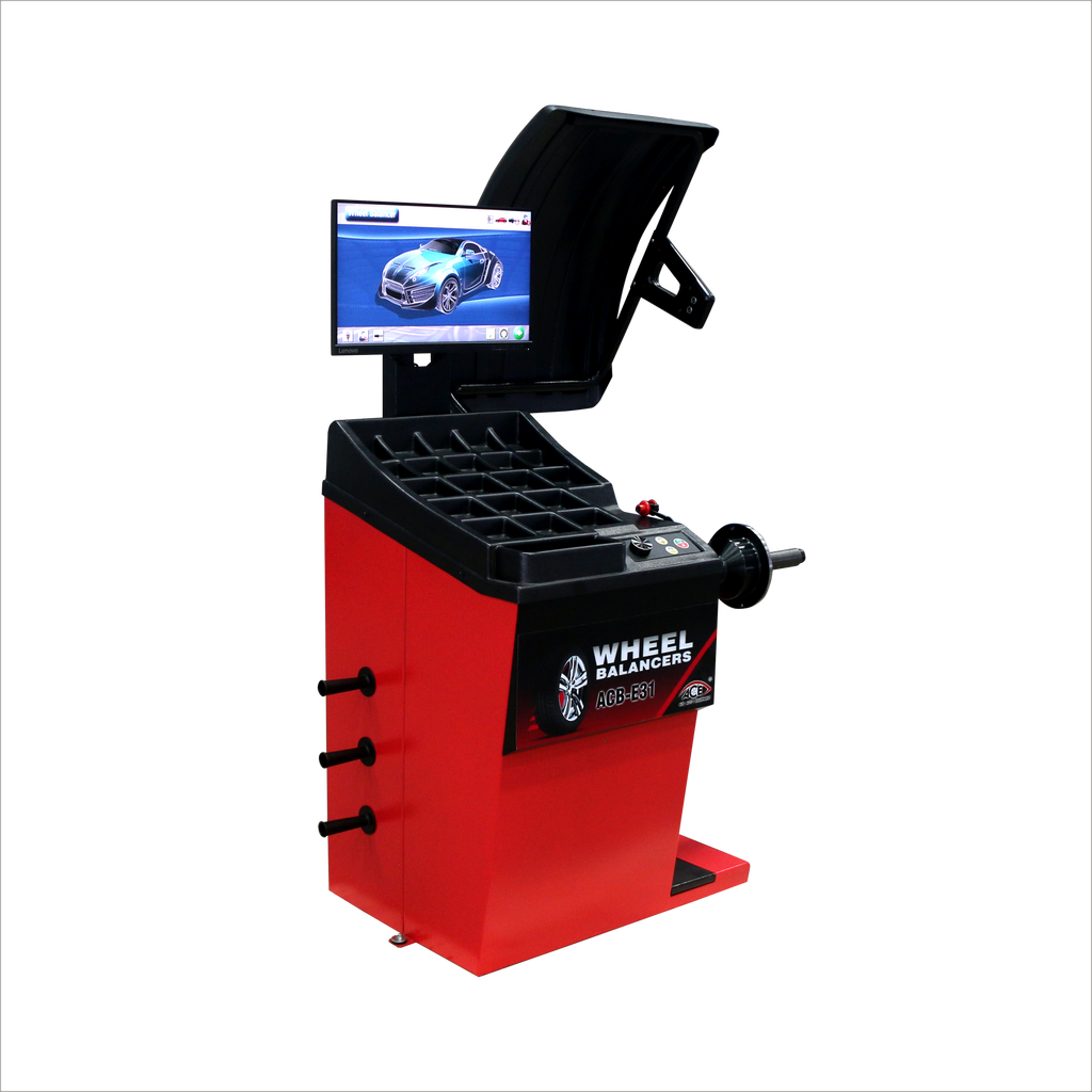 ACE Wheel Balancer ACB-E31 – LCD Display, Nut Lock, 10"-32" Rim, automatic locating and locking position, laser indicator for 12o'clock and 6o'clock position