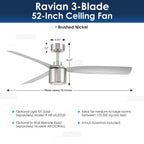 RAVIAN® 52" 3-Blade Ceiling Fan