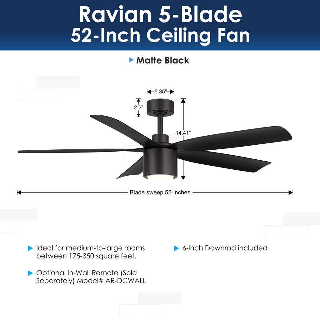 RAVIAN® 52" 5-Blade Ceiling Fan
