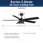 RAVIAN® 52" 5-Blade Ceiling Fan