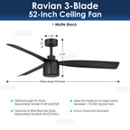 RAVIAN® 52" 3-Blade Ceiling Fan