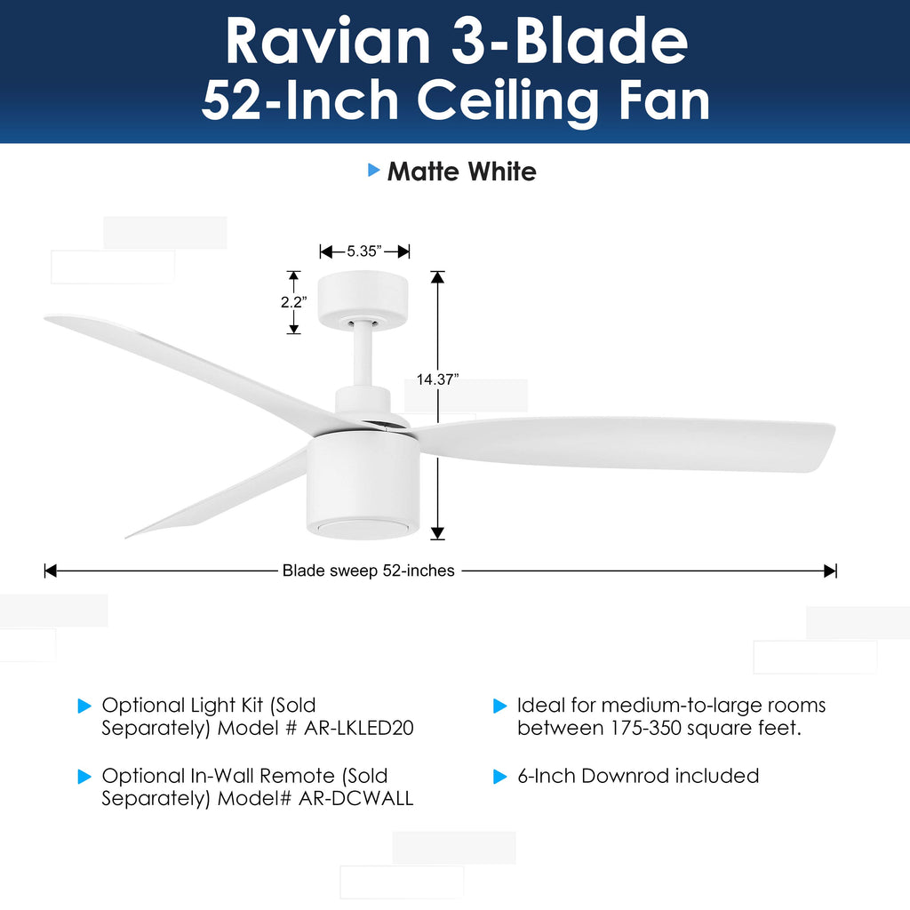 RAVIAN® 52" 3-Blade Ceiling Fan