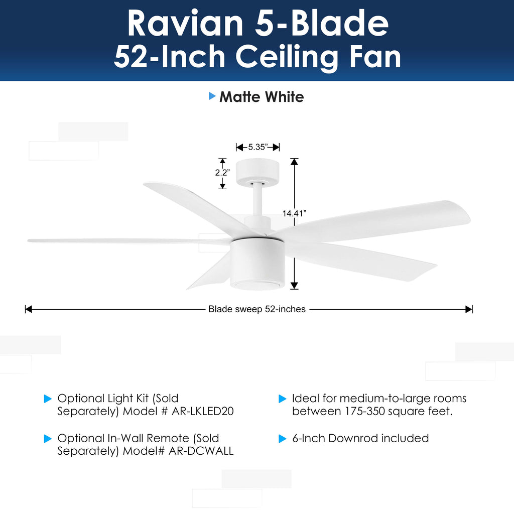 RAVIAN® 52" 5-Blade Ceiling Fan