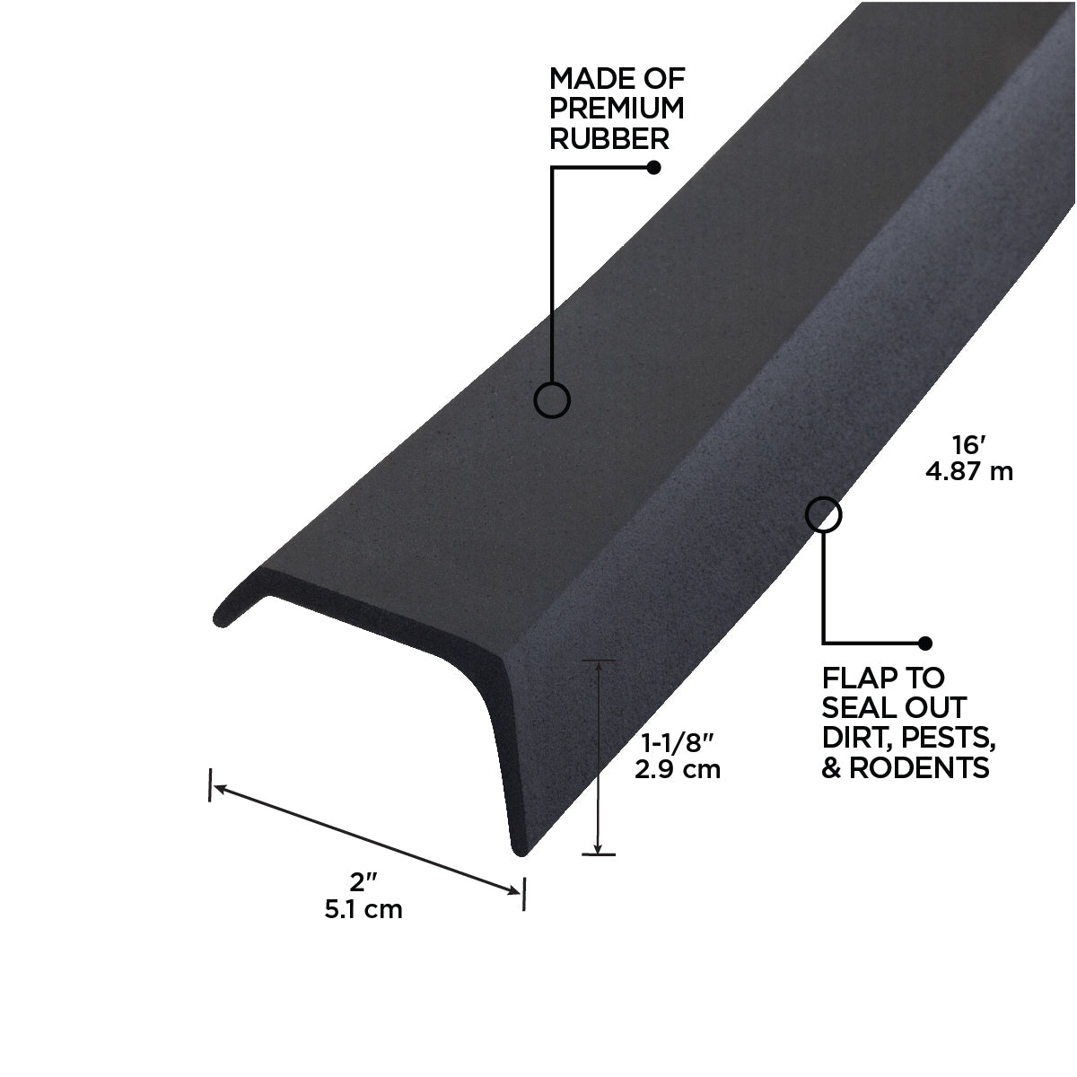 Black Rubber Garage Door Bottom Seal