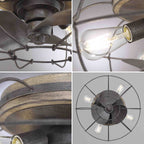 JAXON® 22" Flush Mount Caged Ceiling Fan - Charred Iron