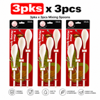 3 Packs x 3pcs Mixing Spoons Set Long Handle Plastic Kitchen Baking Spoon White