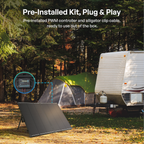 100/200W 12V N-Type Portable Solar Panel Suitcase Kit with 20A PWM Controller