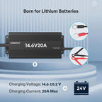 Renogy 12V 20A AC-to-DC LFP Portable Battery Charger