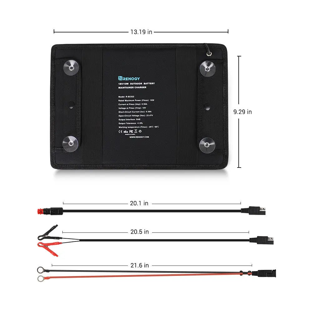 10W Solar Battery Trickle Charger Maintainer