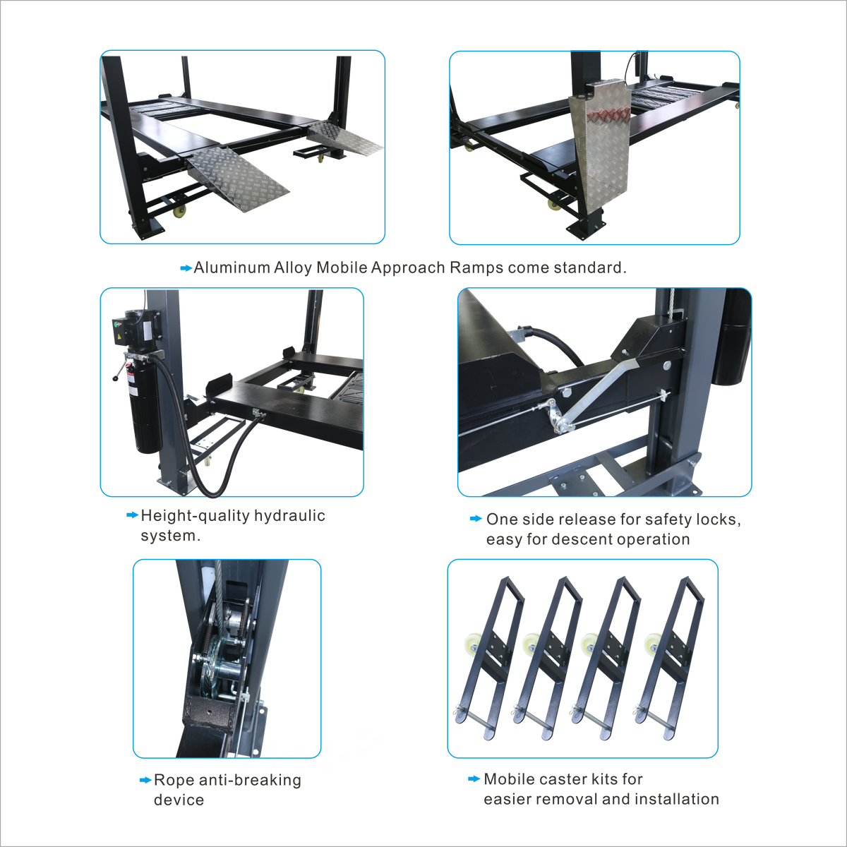 ACE 4-Post Car Lift ACL-4110 – 11,000 lbs Heavy Duty Parking Lift