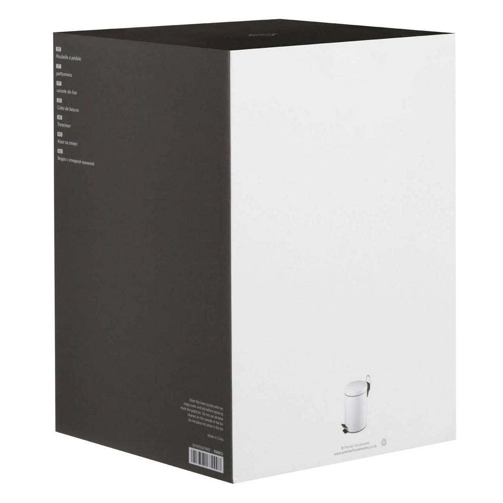 Parker 3 Ltr White Pedal Bin