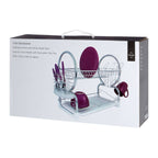 2 Tier Dish Drainer with White Plastic Tray