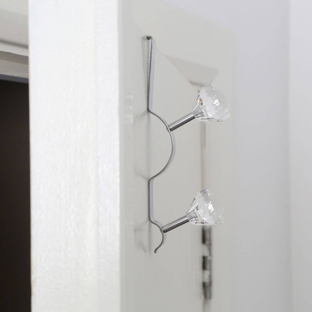 Over Door Clear Diamantes Double Hook