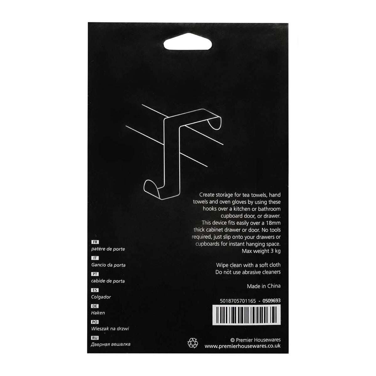 Over Door Reversible Hook