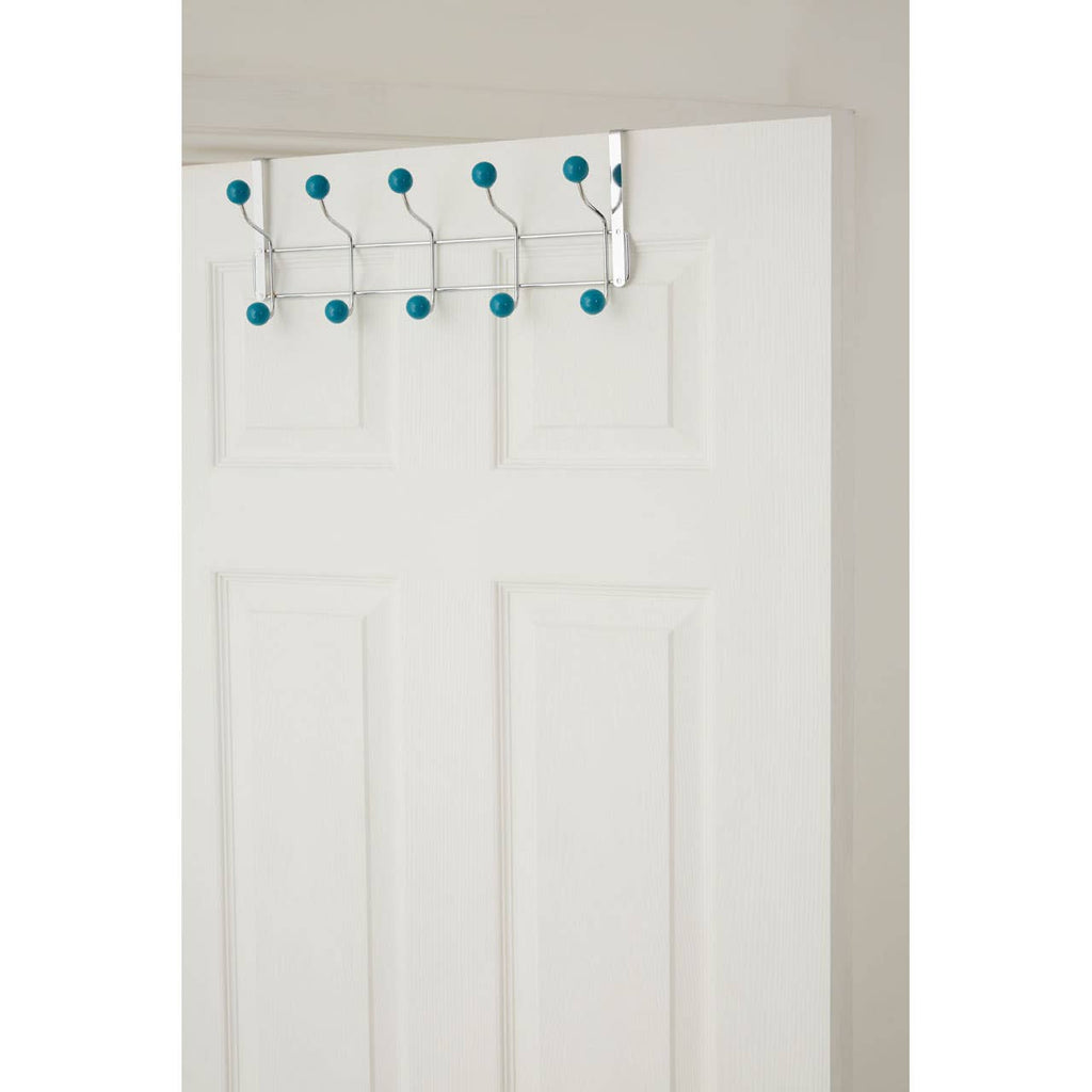 Ten Hook Over Door Turquoise Balls Hanger