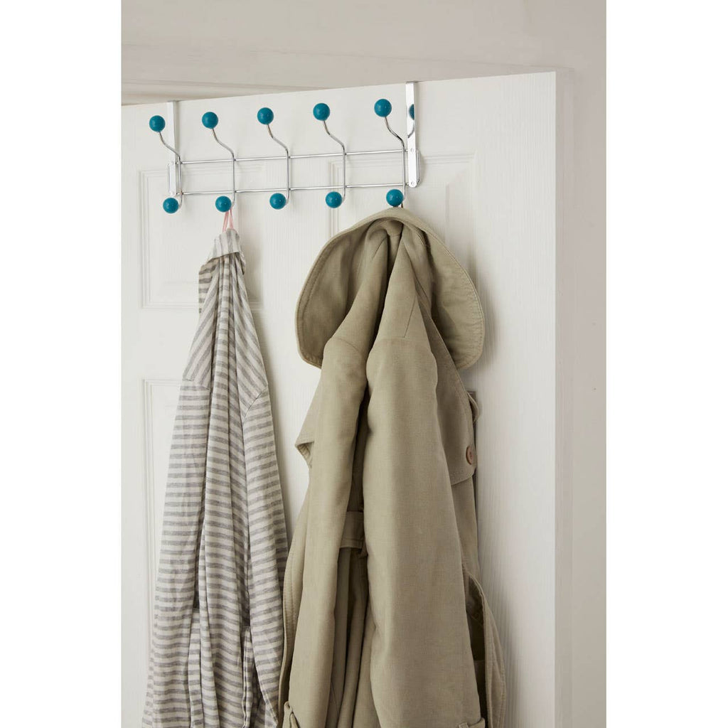 Ten Hook Over Door Turquoise Balls Hanger
