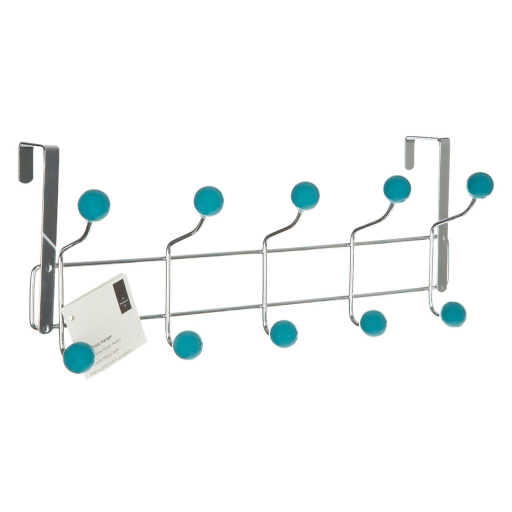 Ten Hook Over Door Turquoise Balls Hanger