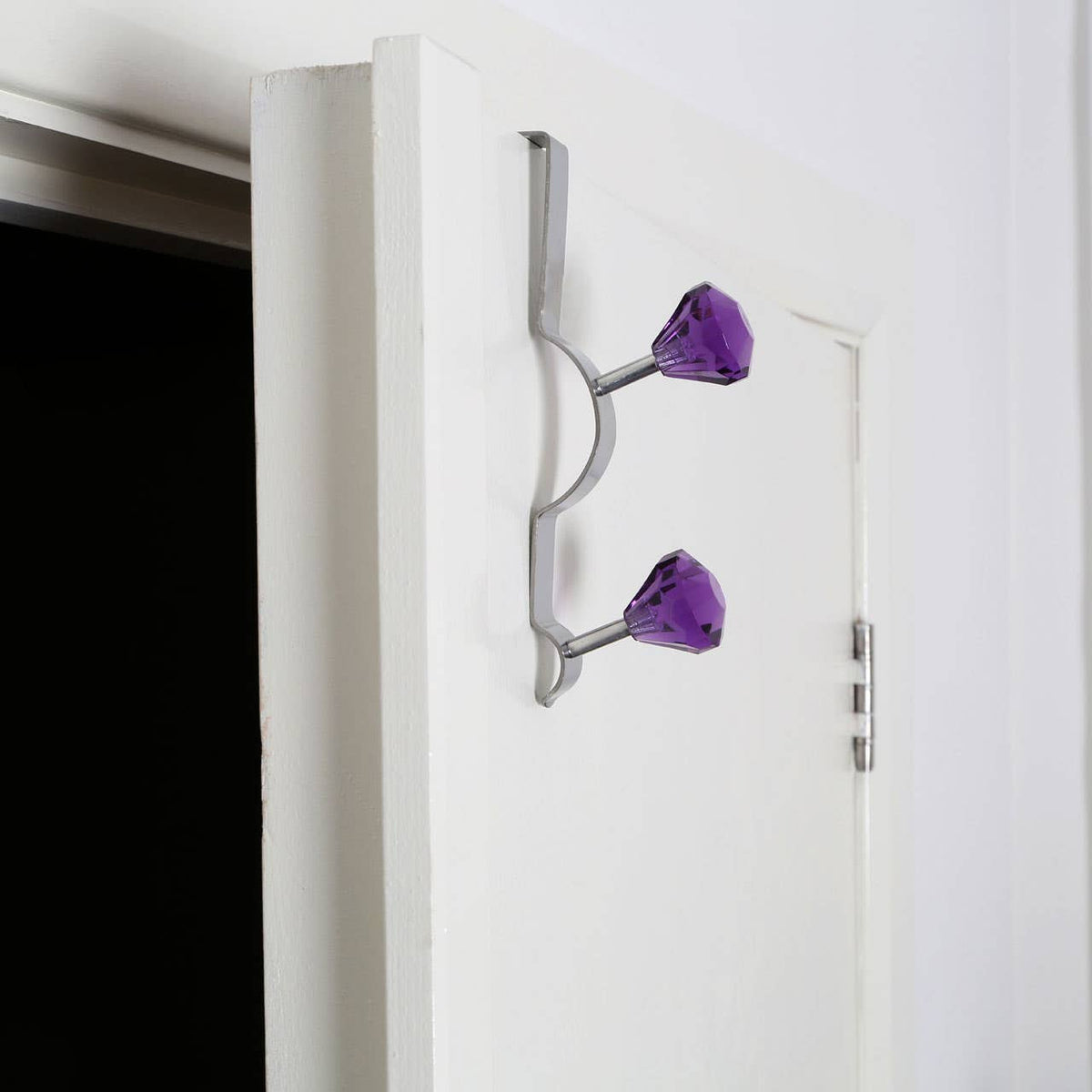 Over Door Purple Diamantes Double Hook