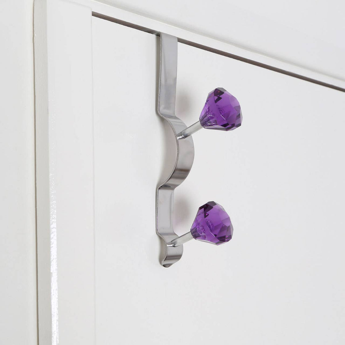 Over Door Purple Diamantes Double Hook