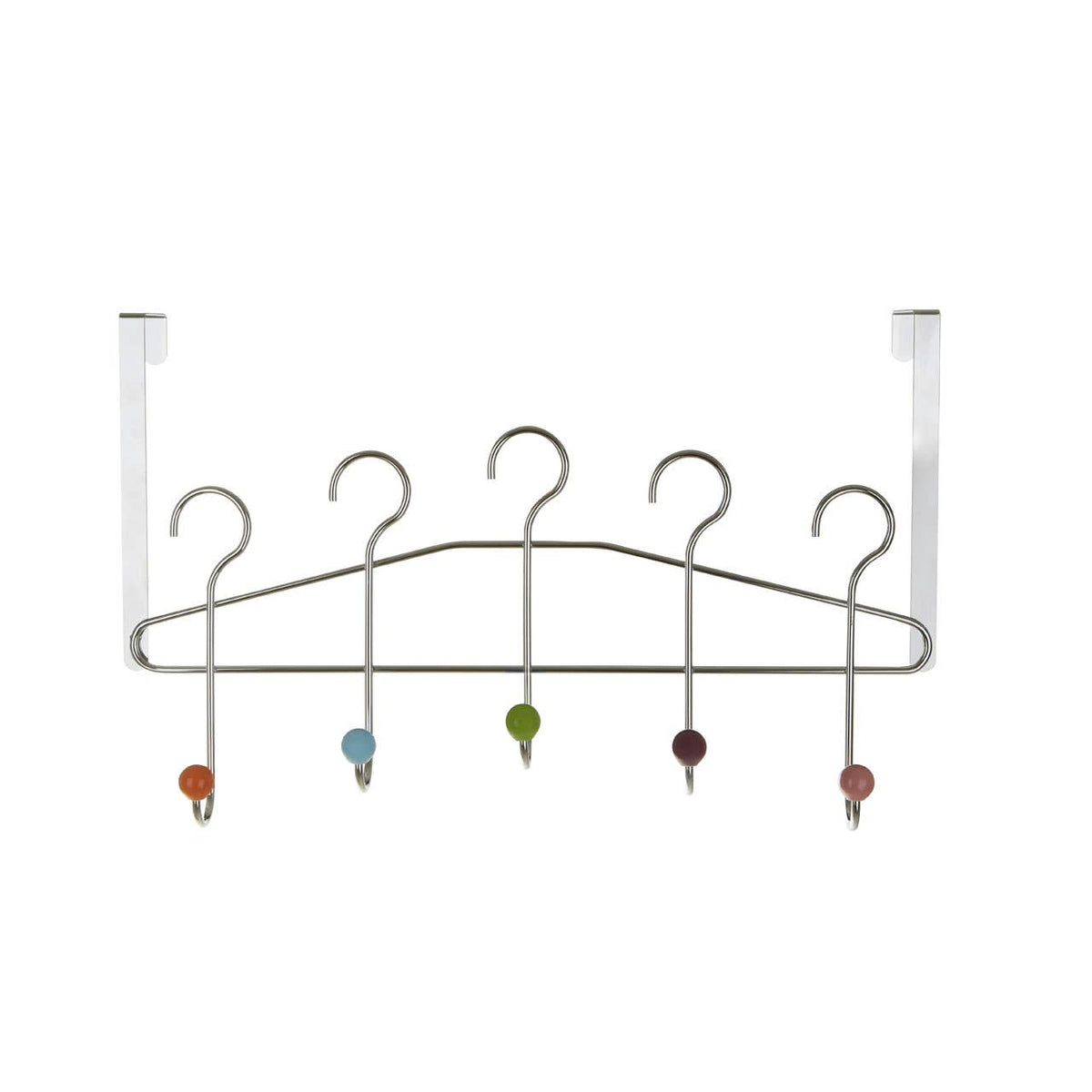 Multicoloured 5 Hook Over Door Hanger