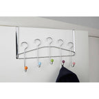 Multicoloured 5 Hook Over Door Hanger