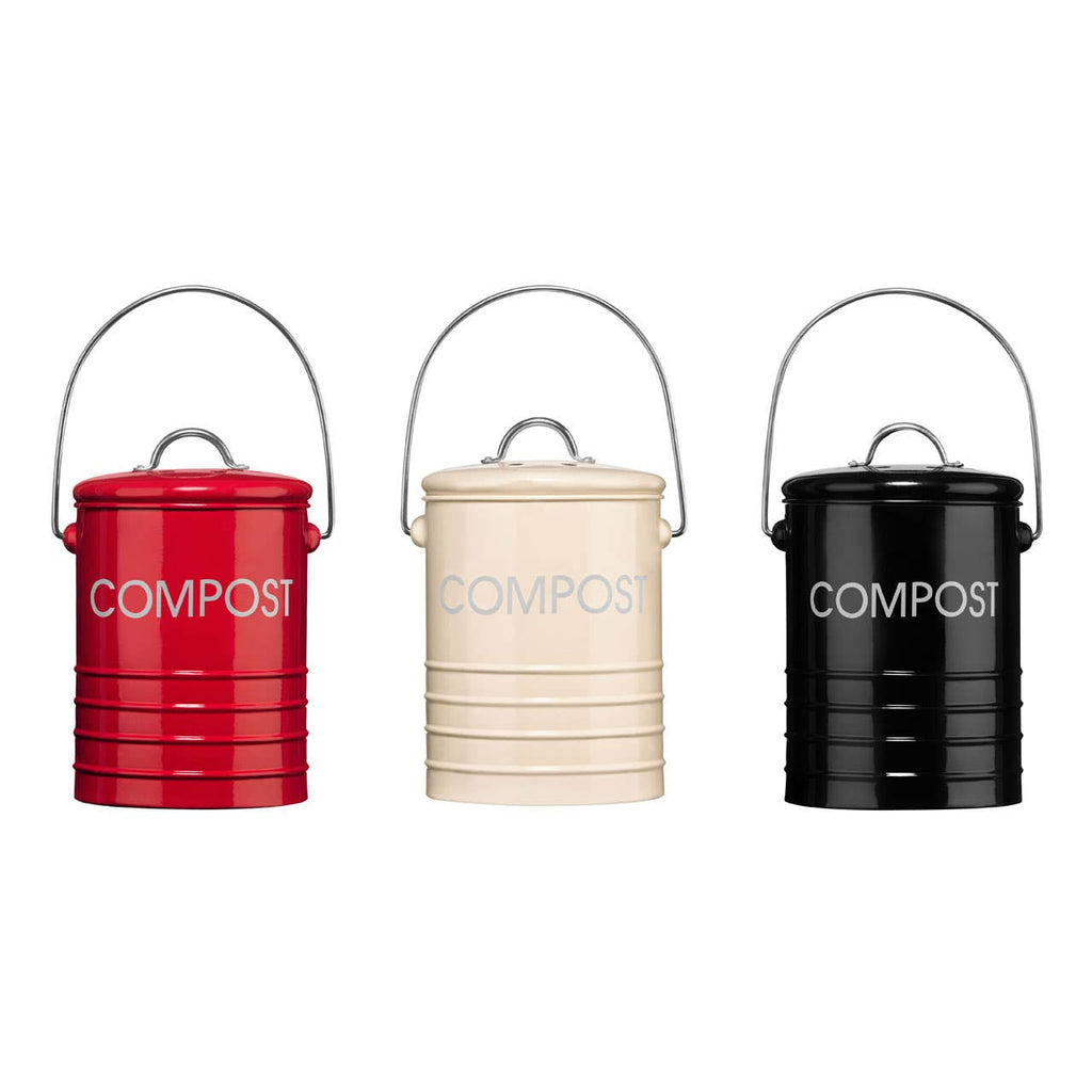 Cream Compost Bin with Handle