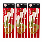 3 Packs x 3pcs Mixing Spoons Set Long Handle Plastic Kitchen Baking Spoon White