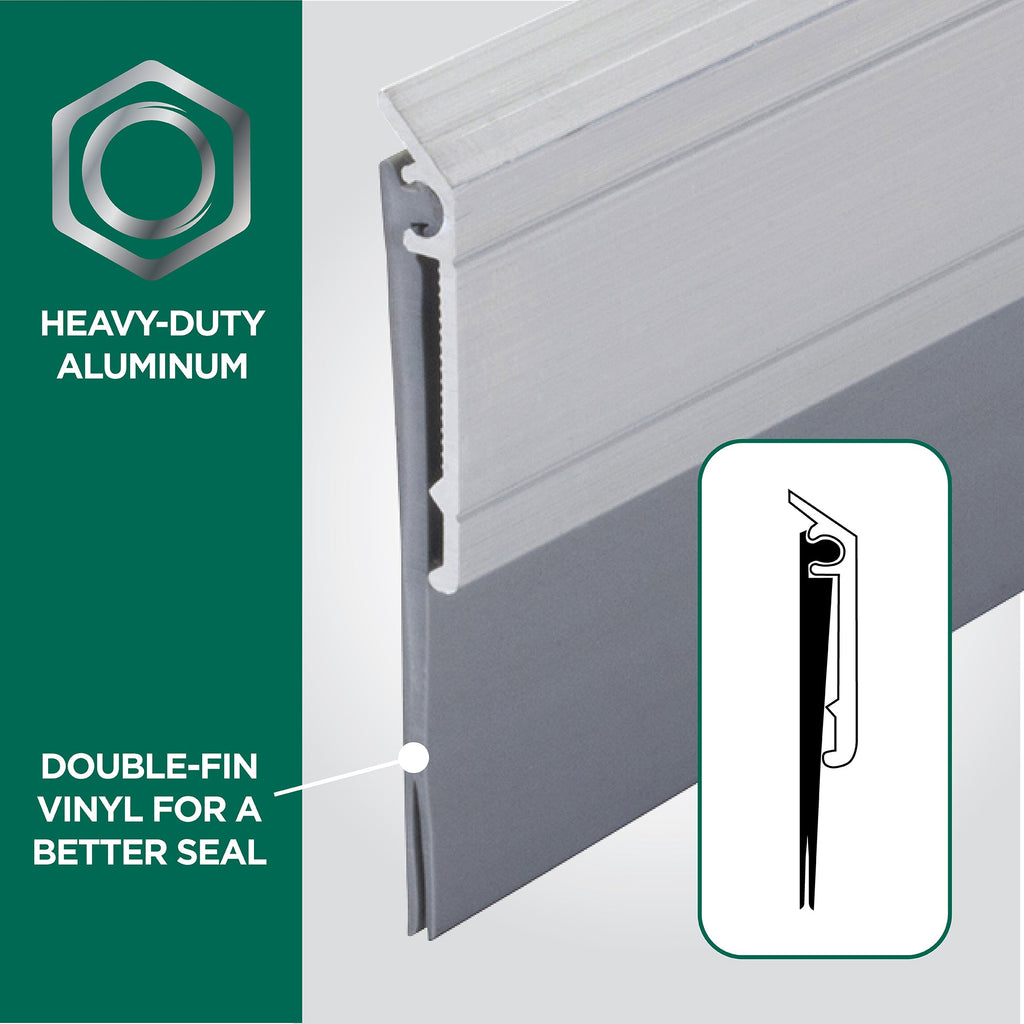 Aluminum and Vinyl Heavy-duty Screw-on Door Sweep