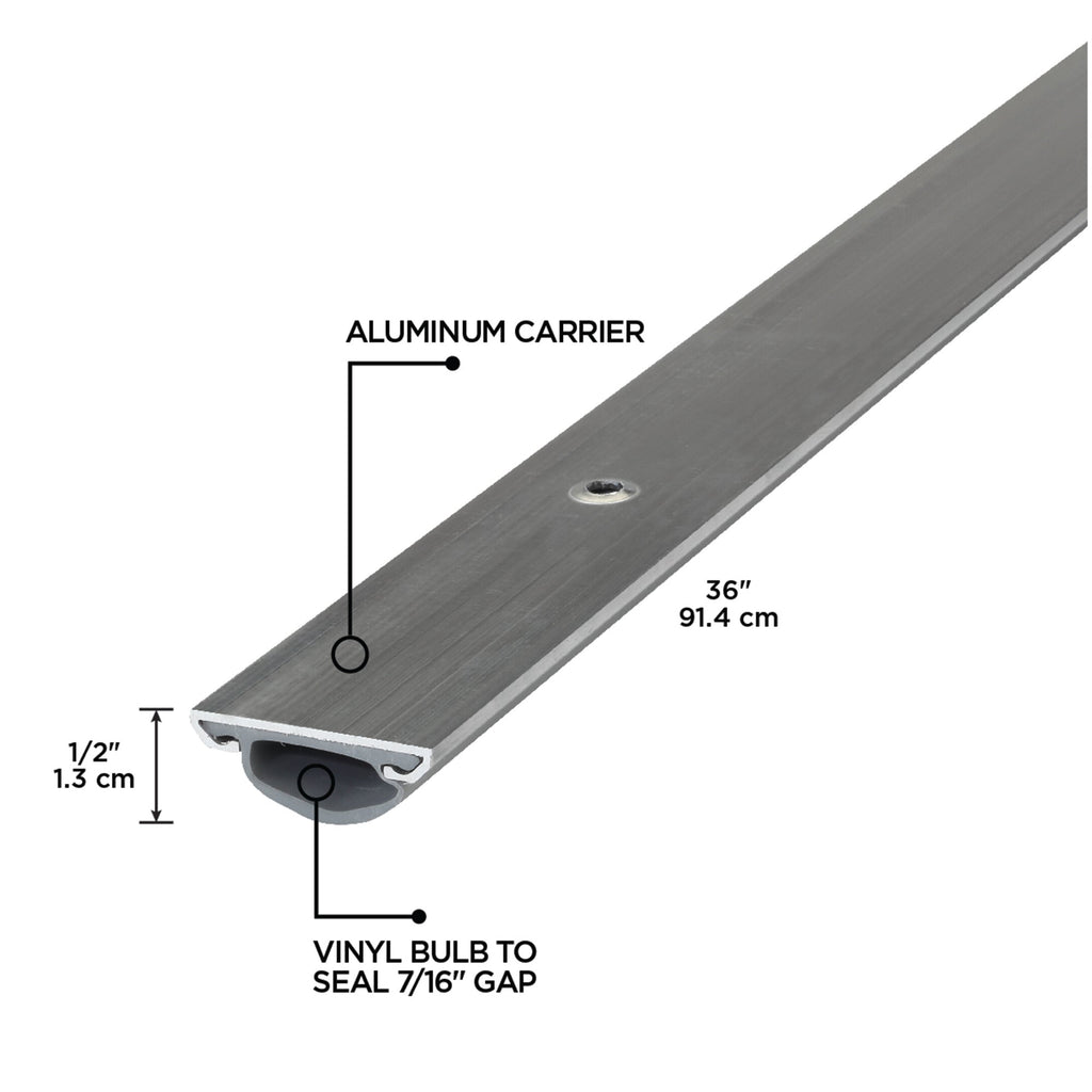 36 in. Silver Aluminum Concealed Screw-on Under Door Seal