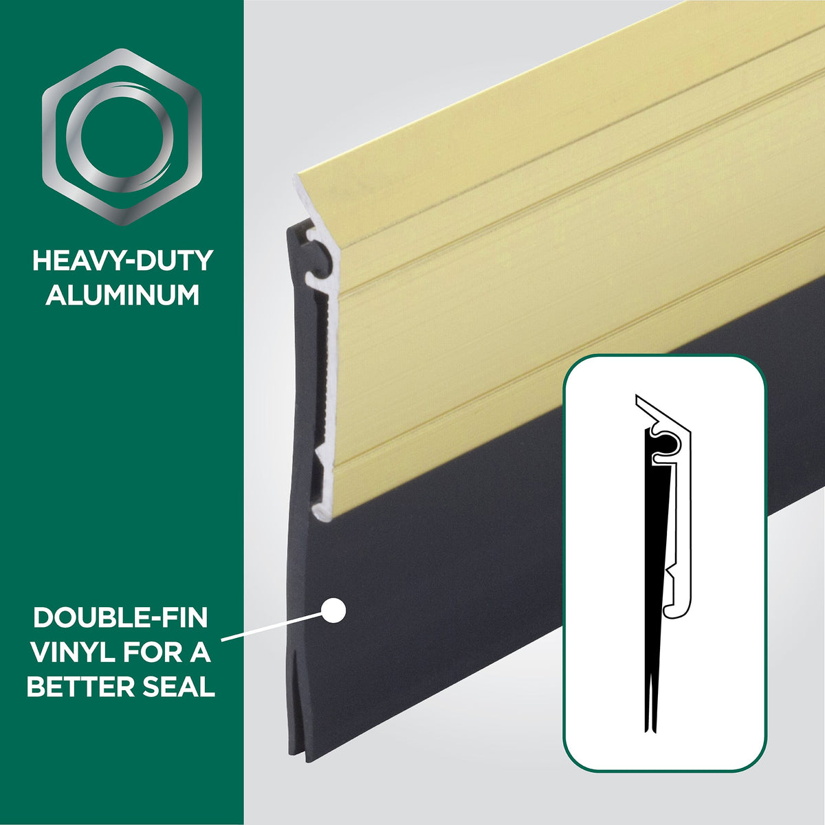 Aluminum and Vinyl Heavy-duty Screw-on Door Sweep