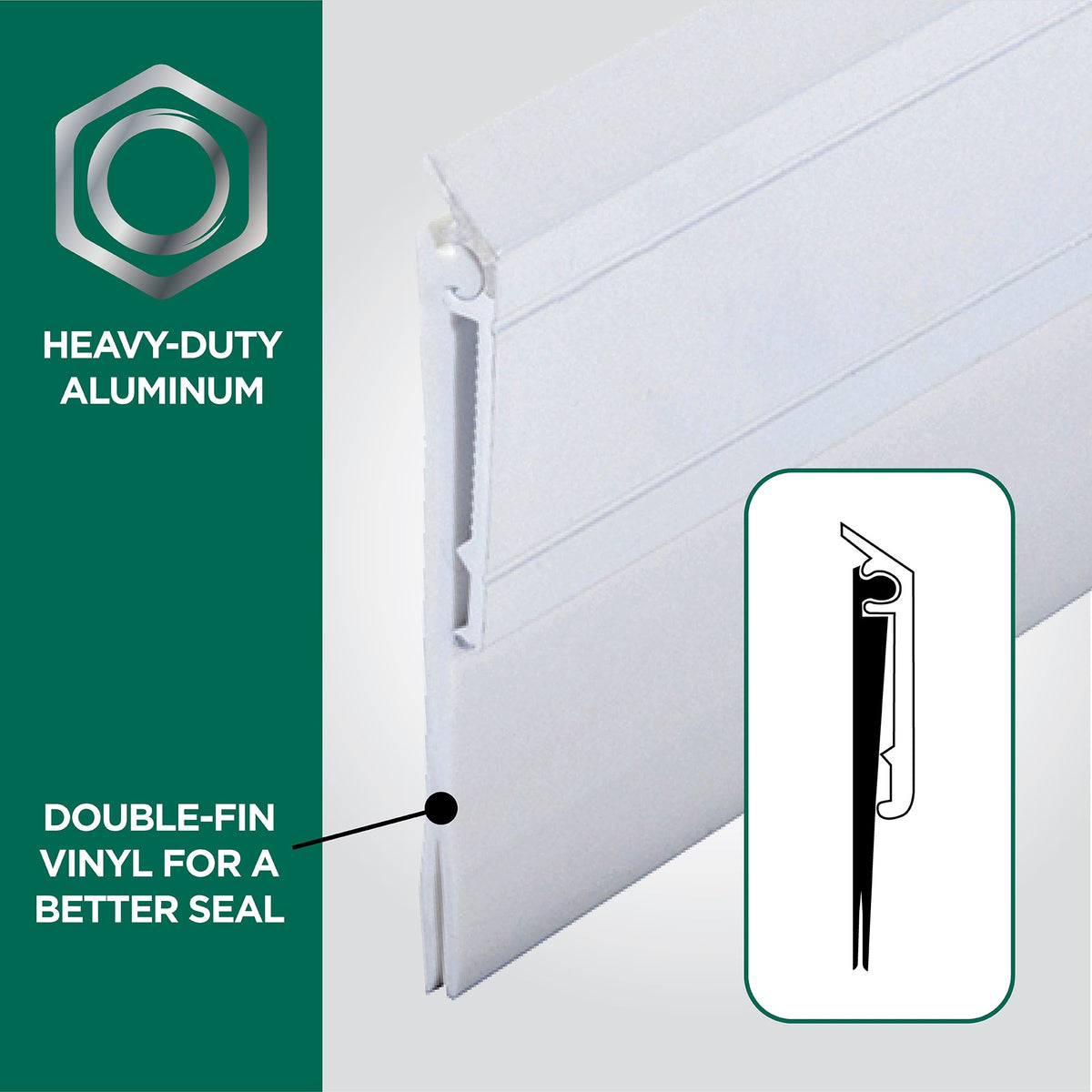 Aluminum and Vinyl Heavy-duty Screw-on Door Sweep