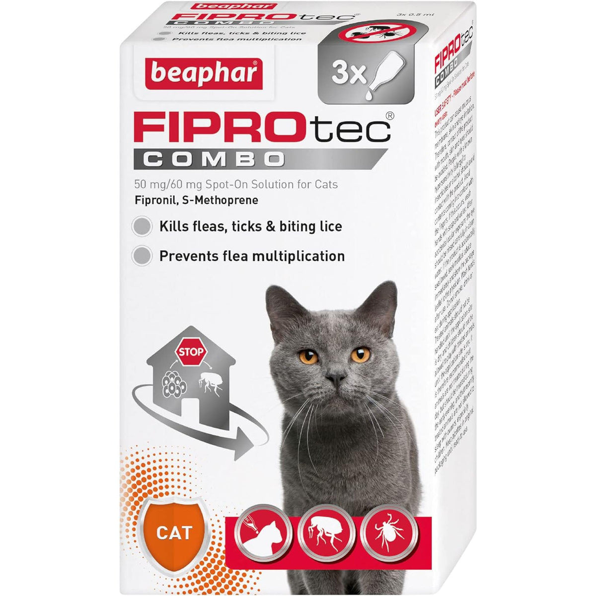 Beaphar FIPROtec COMBO Flea & Tick Solution for Cats