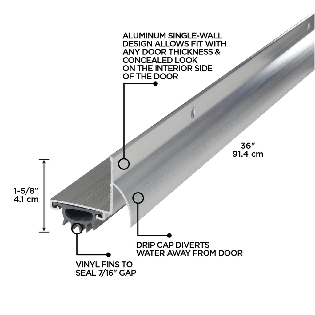 36 in. Aluminum L-Shape Screw-on Under Door Seal